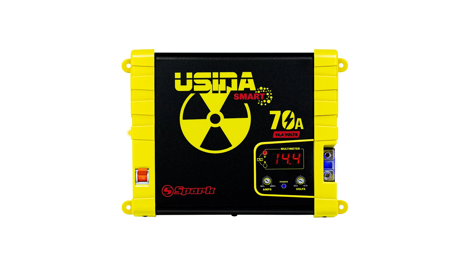 FUENTE Y CARGADOR USINA 70A - 12V CON VOLTIMETRO