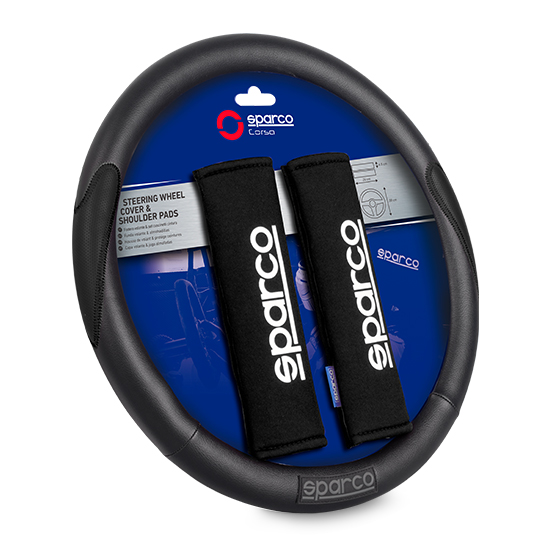 Cubre volante SPARCO SPC1116BK + cubre cinturón